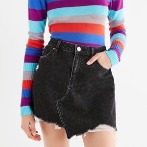 Urban Outfitters BDG Black distressed denim skirt